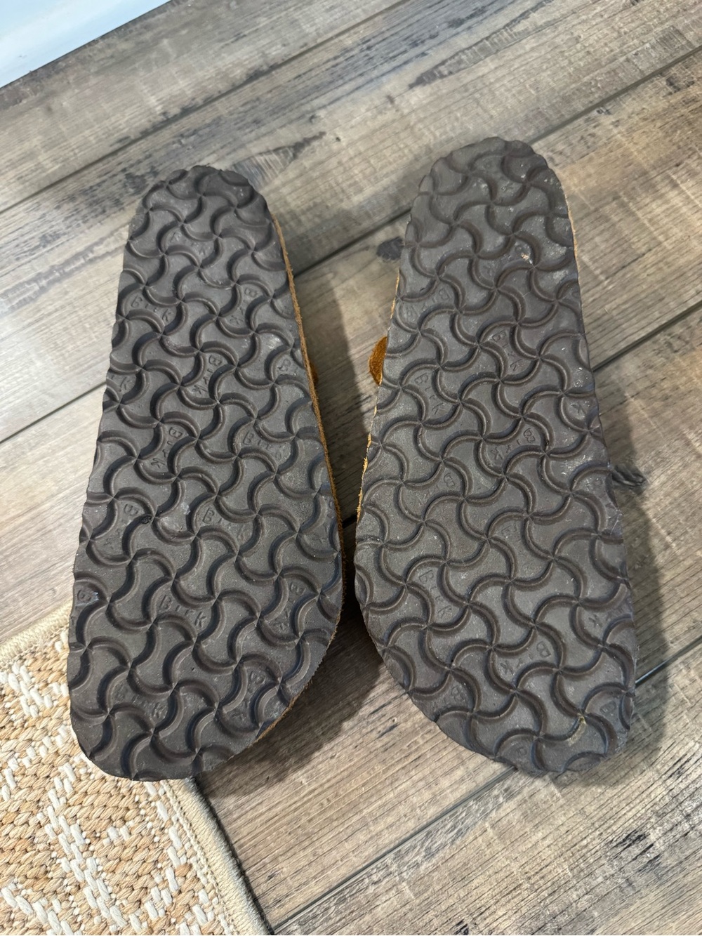 Birkenstock Suede Clog Slip-Ons in Tan/Golden Brown - Picture 2 of 4